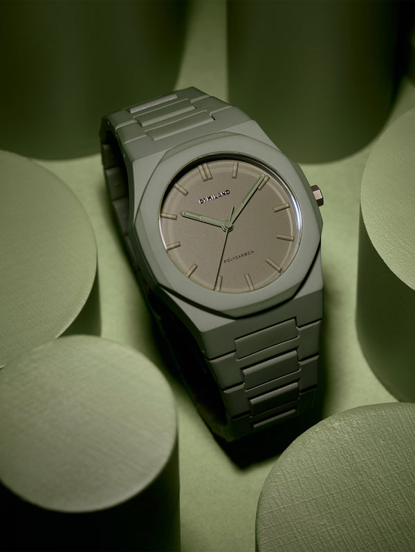D1 MILANO - KOL SAATİ - Military Green Polycarbon 40.5mm PCBJ22 - shopi go'da!.