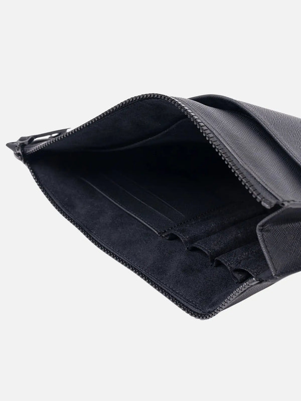 PACK'N TRA Clutch – siyah, açık iç bölüm ve kartlık bölümü, fermuarlı kapanış