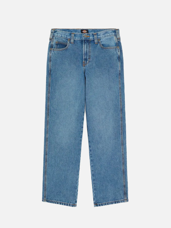 DICKIES - PANTOLON - Farner Denim W - Rinsed Blue/Fade - shopi go'da!.