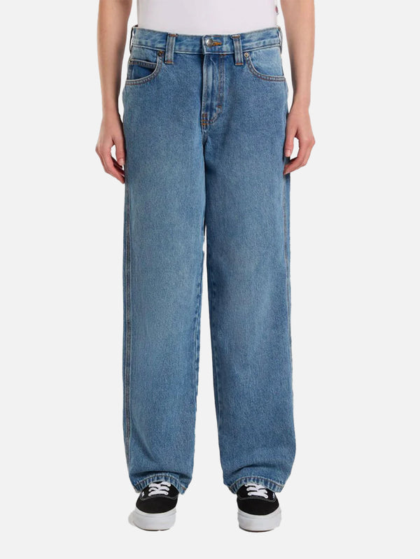 DICKIES - PANTOLON - Farner Denim W - Rinsed Blue/Fade - shopi go'da!.
