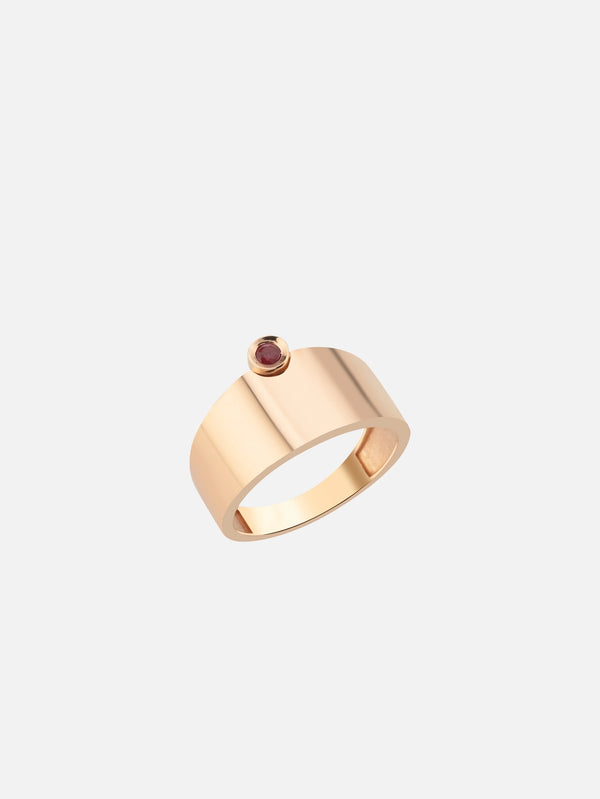 DIME TRIBE - YÜZÜK - Ruby Detaylı Pembe Altın Yüzük - shopi go'da!.