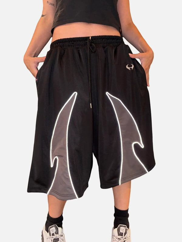 DOOMSTER Tribal Basketball Shorts – siyah, arkadan görünüm