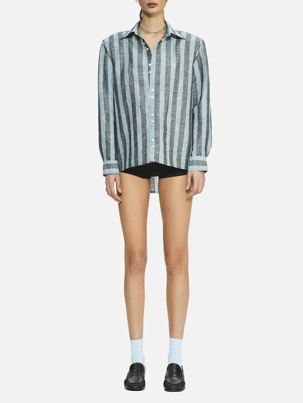 Ease Grey Stripe Boyfriend Shirt