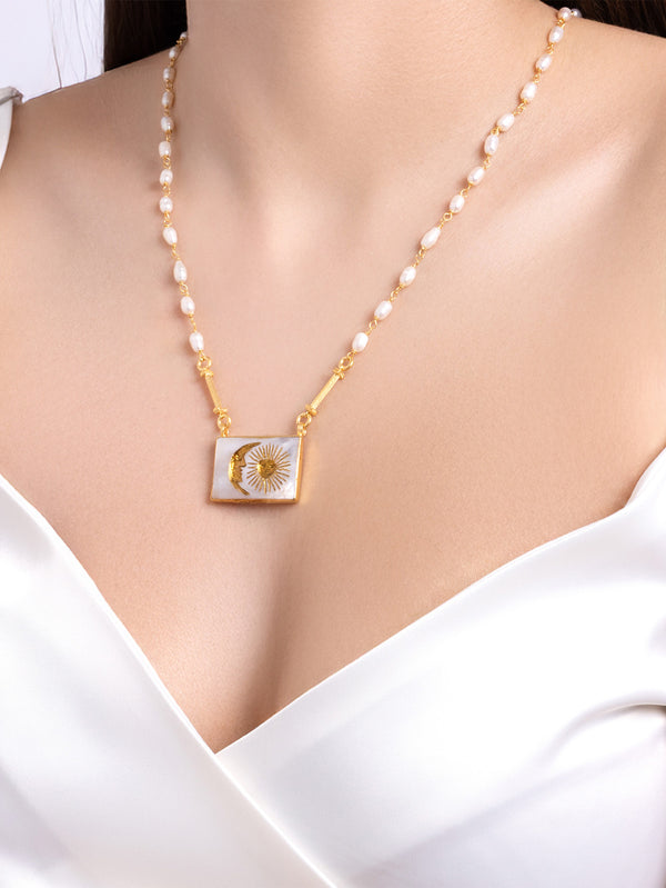 ECE LONDON - KOLYE - The Sun and The Moon Necklace - shopi go'da!.