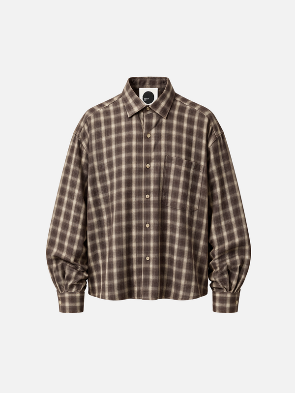 shopi go Kodaira Flannel Shirt – kahverengi, önden görünüm