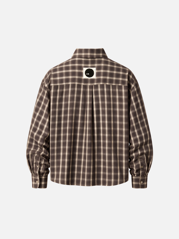shopi go Kodaira Flannel Shirt – kahverengi, arka görünüm