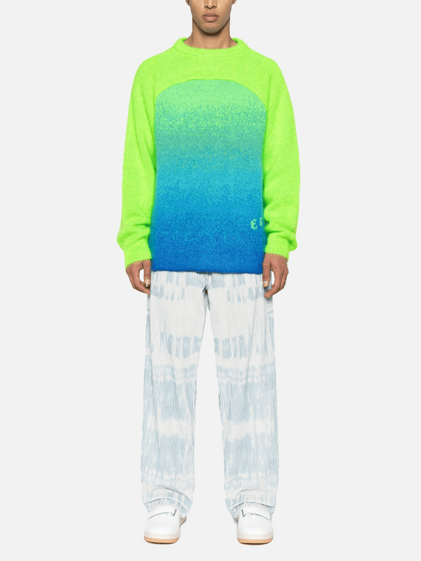 ERL - KAZAK - Gradient Rainbow Sweater - Green/Blue - shopi go'da!.