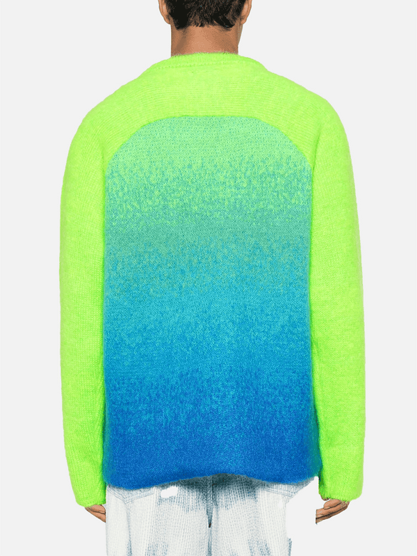 ERL - KAZAK - Gradient Rainbow Sweater - Green/Blue - shopi go'da!.