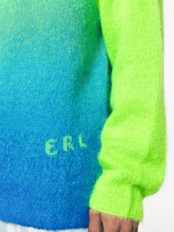 ERL - KAZAK - Gradient Rainbow Sweater - Green/Blue - shopi go'da!.