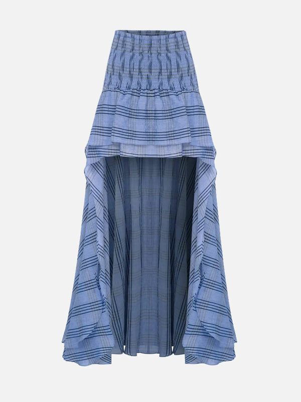 MI MAGIC LOVE Fever Blue Plaid Skirt – Fever Blue, önden görünüm