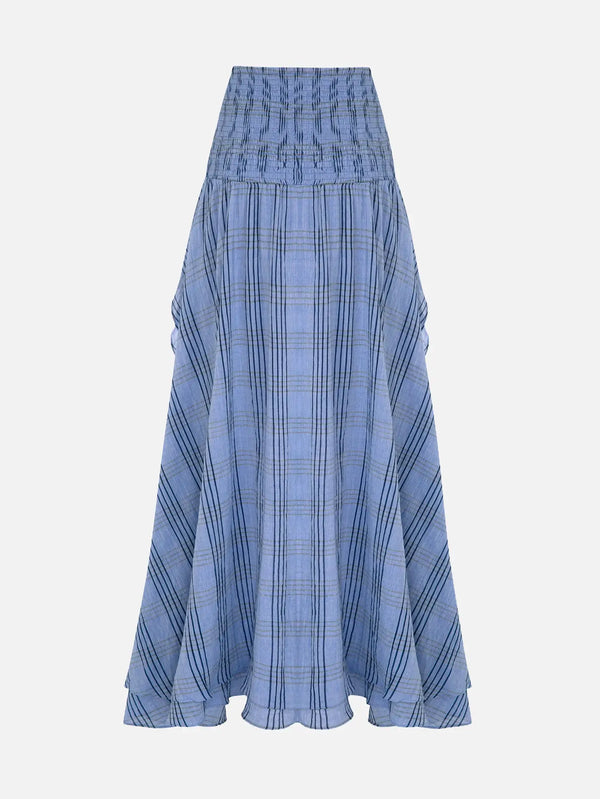 MI MAGIC LOVE Fever Blue Plaid Skirt – fever blue, önden görünüm