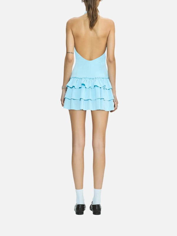 MI MAGIC LOVE Fiore Light Blue Mini Dress – Light Blue, arka görünüm