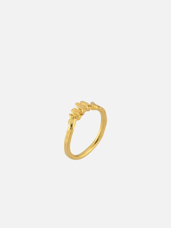 JEWELS FOR JOY Flux Stacker Ring – altın, yandan görünüm