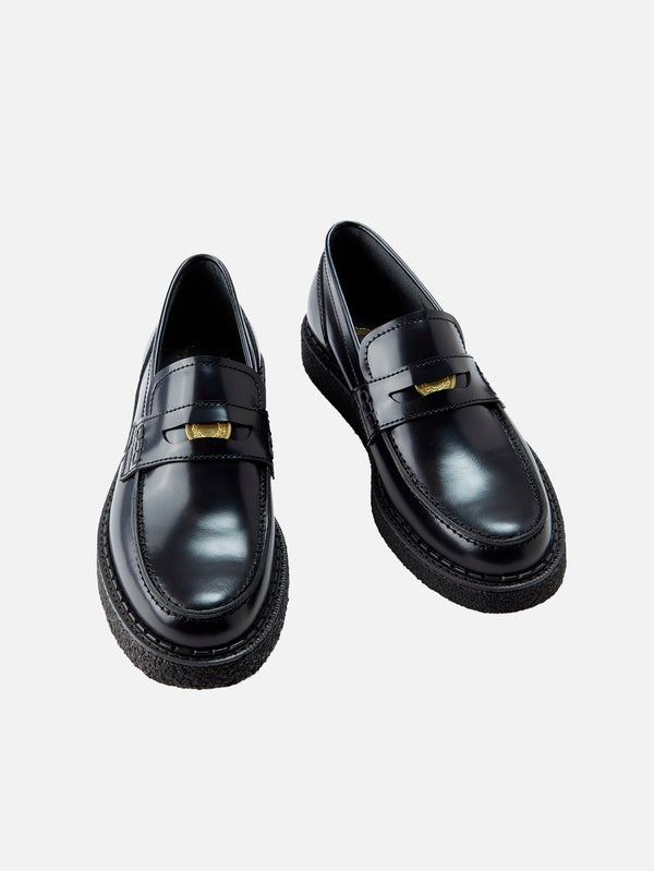 FRED PERRY - AYAKKABI - Fred Perry x George Cox Leather Penny Loafer - Black - shopi go'da!.