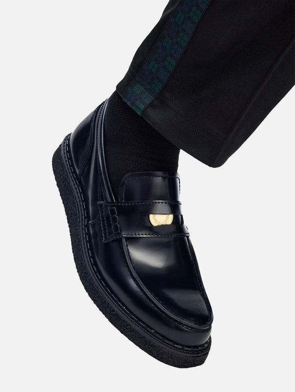 FRED PERRY - AYAKKABI - Fred Perry x George Cox Leather Penny Loafer - Black - shopi go'da!.