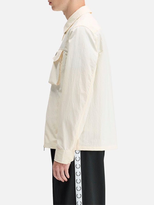 FRED PERRY - CEKET - Ripstop Pocket Overshirt - Ecru - shopi go'da!.