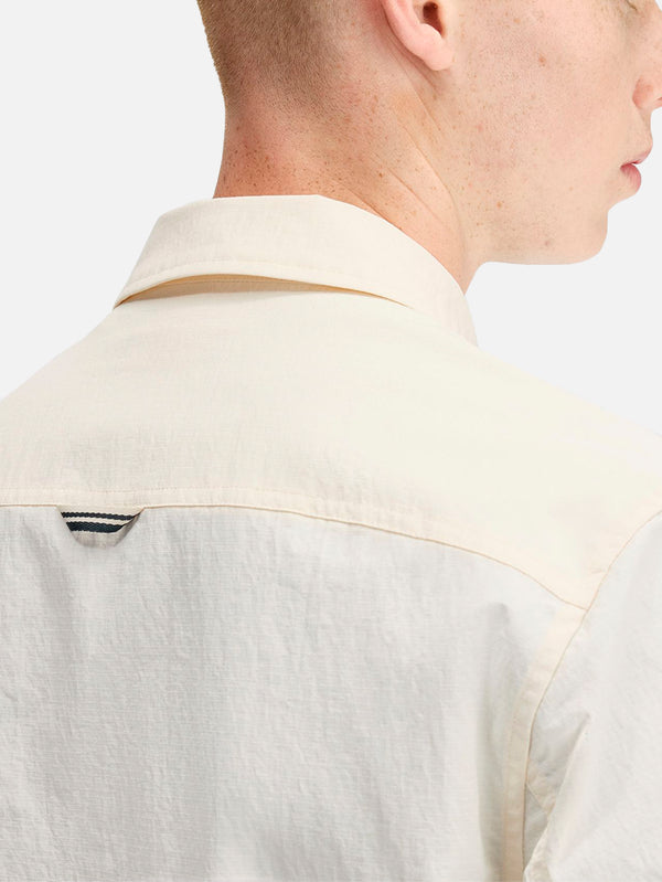 FRED PERRY - CEKET - Ripstop Pocket Overshirt - Ecru - shopi go'da!.