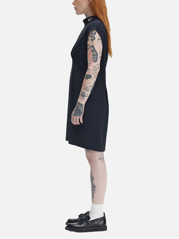 FRED PERRY - ELBİSE - Sleeveless Crepe Dress - Black - shopi go'da!.