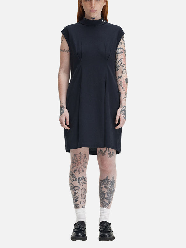 FRED PERRY - ELBİSE - Sleeveless Crepe Dress - Black - shopi go'da!.