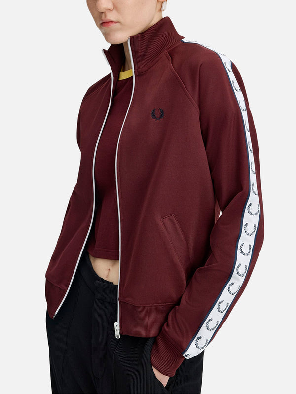 FRED PERRY - EŞOFMAN ÜSTÜ - Taped Track Jacket - Oxblood - shopi go'da!.