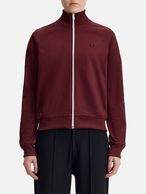 FRED PERRY - EŞOFMAN ÜSTÜ - Taped Track Jacket - Oxblood - shopi go'da!.