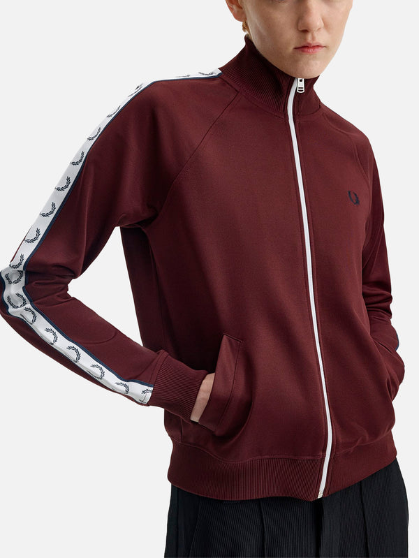FRED PERRY - EŞOFMAN ÜSTÜ - Taped Track Jacket - Oxblood - shopi go'da!.