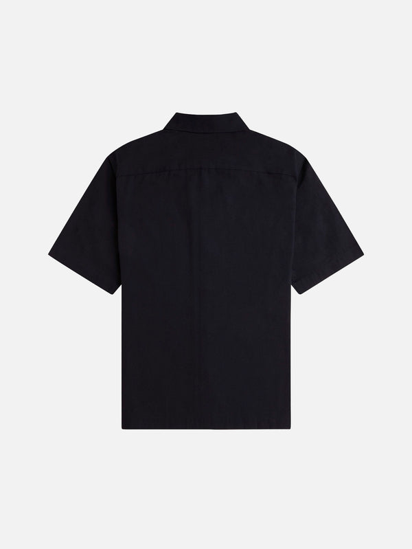 FRED PERRY - GÖMLEK - Basket Weave Shirt - Black - shopi go'da!.