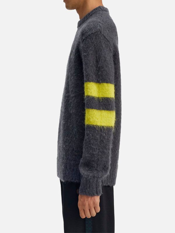 FRED PERRY - KAZAK - Chunky Tipped Sleeve Jumper - Anchor Grey - shopi go'da!.