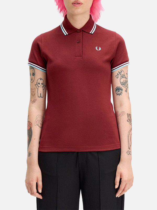 FRED PERRY - T-SHIRT - Twin Tipped  Shirt - Maroon/White - shopi go'da!.