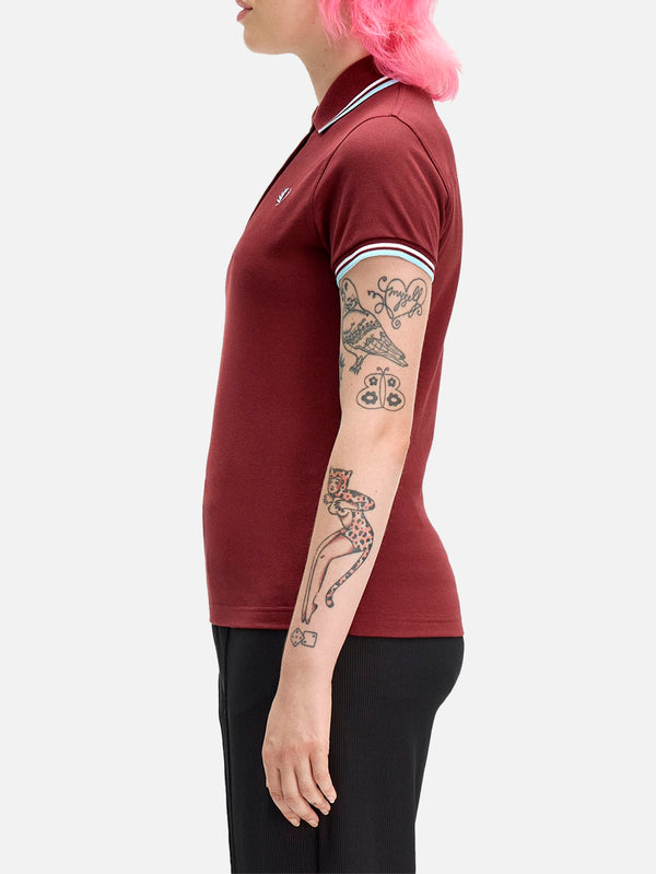 FRED PERRY - T-SHIRT - Twin Tipped  Shirt - Maroon/White - shopi go'da!.