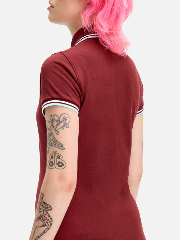 FRED PERRY - T-SHIRT - Twin Tipped  Shirt - Maroon/White - shopi go'da!.