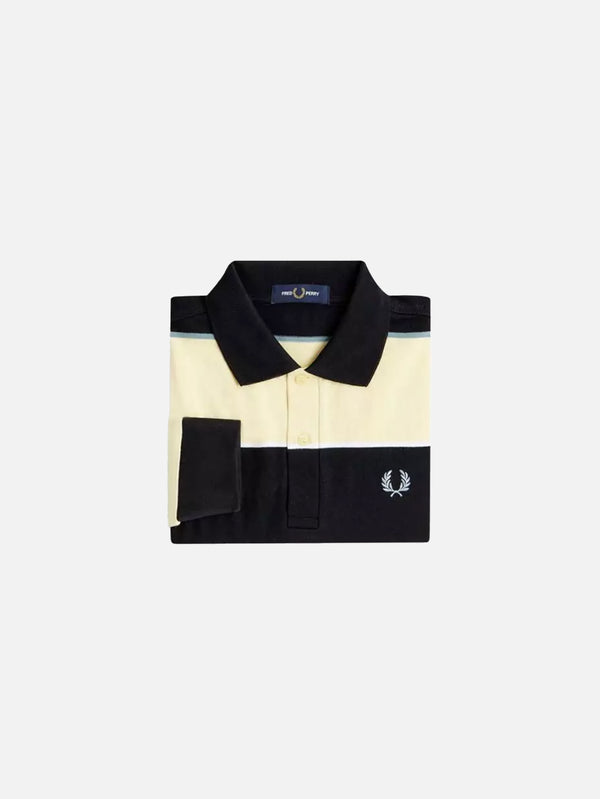 FRED PERRY - T-SHIRT - Hw Jersey Striped Polo Shirt - Yellow/Navy - shopi go'da!.