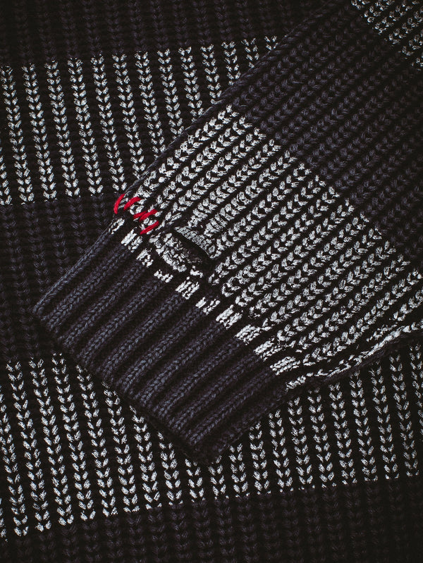 FUCKING AWESOME - KAZAK - Striped Sweater - Black/Silver/Striped - shopi go'da!.