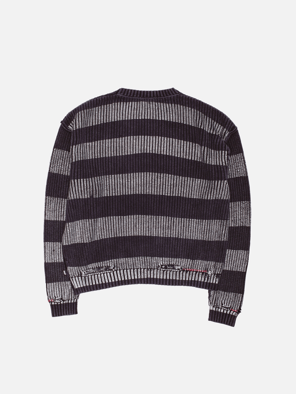 FUCKING AWESOME - KAZAK - Striped Sweater - Black/Silver/Striped - shopi go'da!.