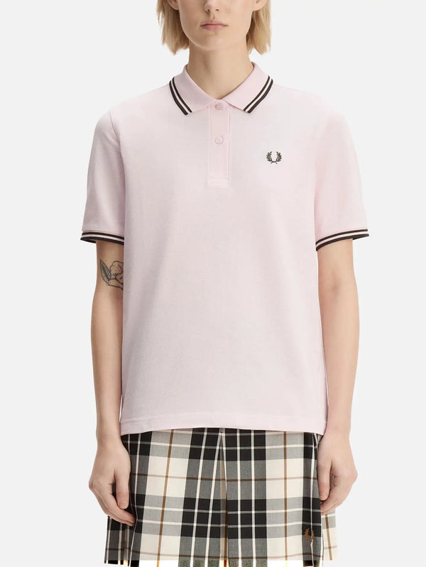 FRED PERRY Twin Tipped Fred Perry Shirt - Iced Pink – Iced Pink, önden görünüm