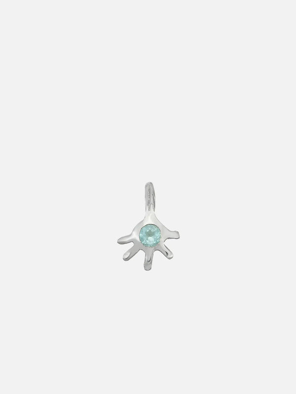 shopi go Gerbe Pendant - Silver/Aqua Marine – ön görünüm, gümüş tonlu uç ve Aqua Marine taşı
