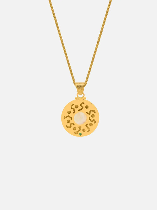 ORE DUNE Heirloom Necklace - Moon Stone – altın, ön görünüm
