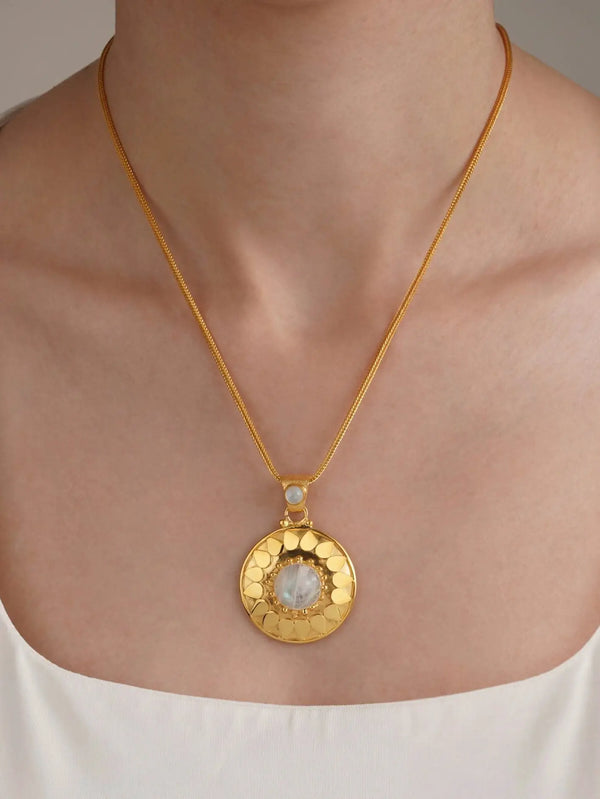 ORE DUNE Heirloom Necklace - Moon Stone – altın, önden görünüm
