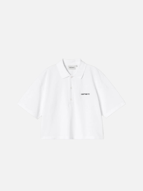 CARHARTT WIP, W' S/S Carhartt Script Polo TS - White/Black, T-SHIRT, shopi go'da!