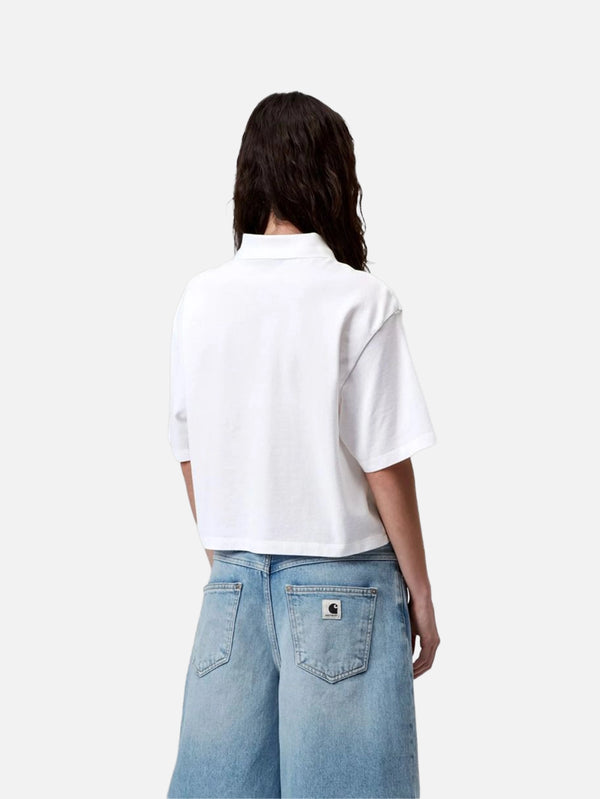 CARHARTT WIP, W' S/S Carhartt Script Polo TS - White/Black, T-SHIRT, shopi go'da!