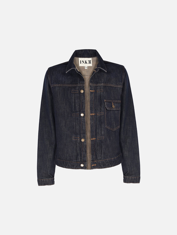 IN.K II - CEKET - Pleated Trucker Jacket - Night Indigo - shopi go'da!.