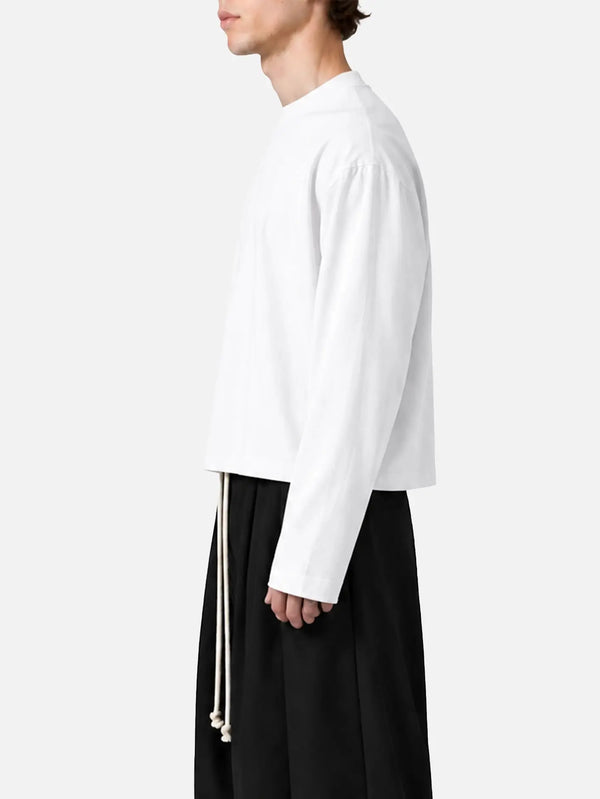 shopi go Itoshima Cropped Logsleeve T-Shirt – beyaz, yandan görünüm
