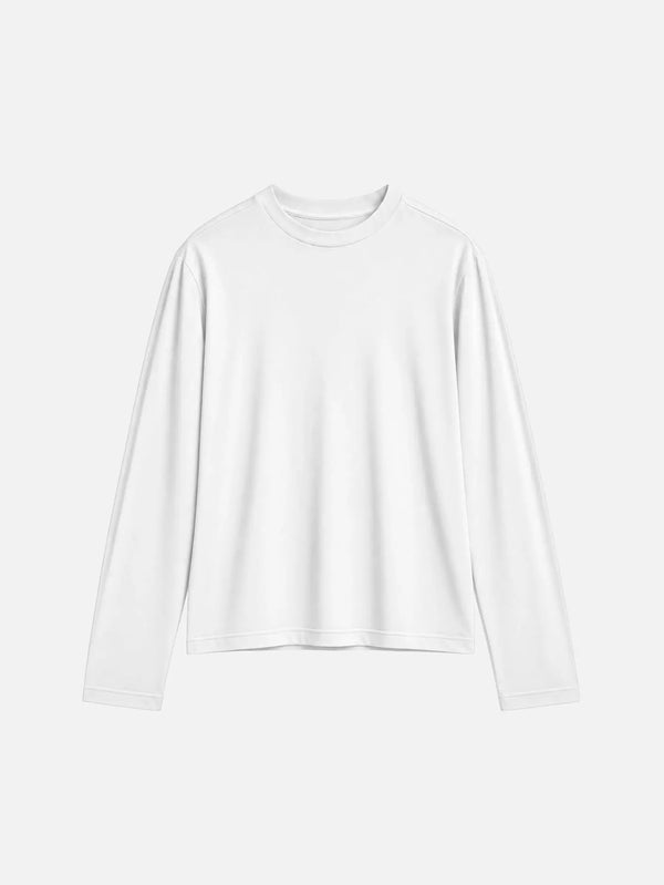 shopi go Itoshima Cropped Logsleeve T-Shirt – beyaz, önden görünüm