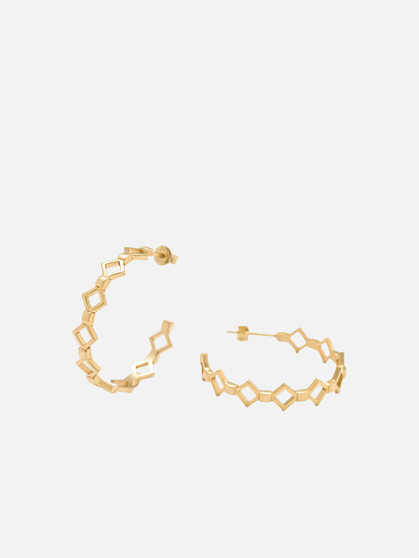 X STUDIO, Silhouette Hoop Earrings - Gold, KÜPE, shopi go'da!