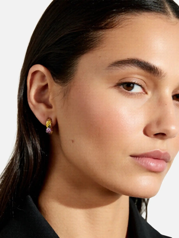 X STUDIO Aura Hoop Earrings - Rose Gold – Rose Gold, yandan görünüm