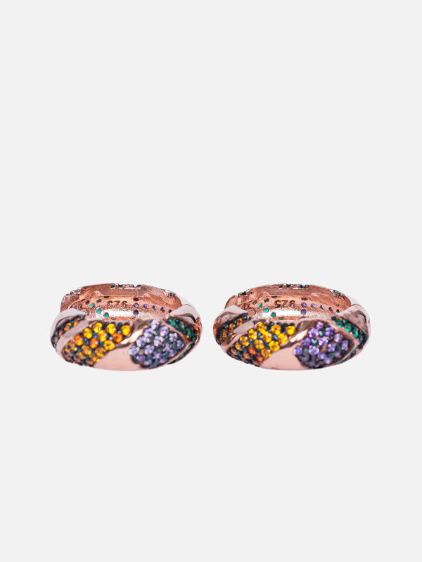 X STUDIO Aura Hoop Earrings - Rose Gold – Rose Gold, iki adet, önden görünüm