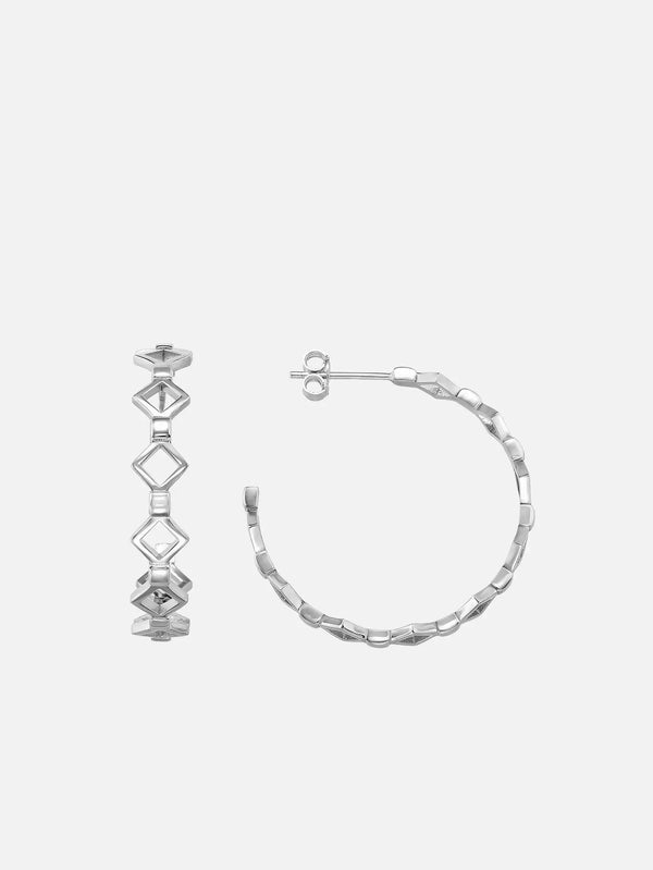X STUDIO Silhouette Hoop Earrings – Silver, üstten görünüm
