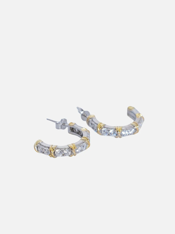 X STUDIO X-Axis Hoop Earrings - Gold & Silver – Gold & Silver, yan görünüm