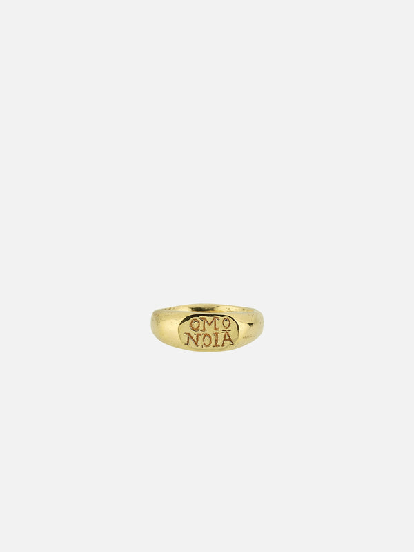 JEWELS FOR JOY - YÜZÜK - Altın Kaplama Gümüş Antik Mühür Yüzük - Omonoia - shopi go'da!.
