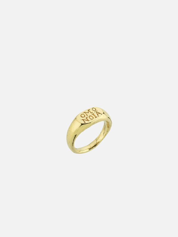 JEWELS FOR JOY - YÜZÜK - Altın Kaplama Gümüş Antik Mühür Yüzük - Omonoia - shopi go'da!.